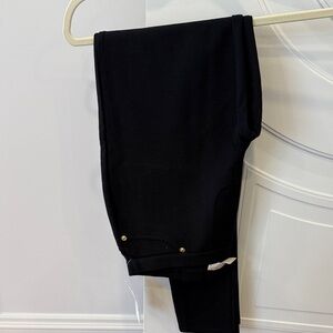 Black Pants with Gold Accents